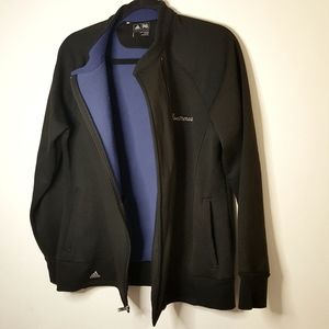 Adidas jacket black with blue interior size large